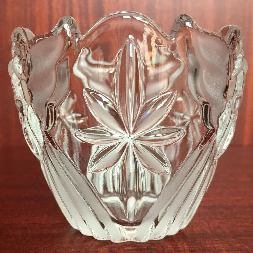 Mikasa Angel Frosted Glass Candle Holder Jar Stars